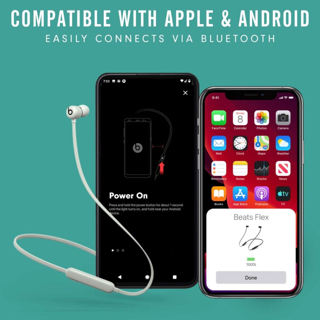Beats Flex Wireless Earbuds – Apple W1 Headphone Chip, Magnetic Earphones, Class 1 Bluetooth, 12 Hours of Listening Time, Built-in Microphone - Smoke Gray